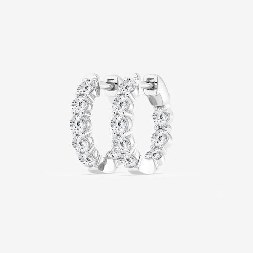 Round Lab Grown Diamond Inside Out Hoop Earrings