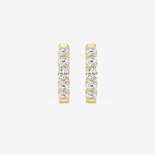Round Lab Grown Diamond Inside Out Hoop Earrings