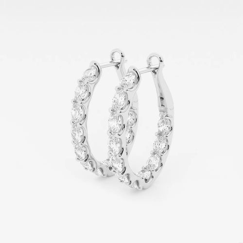 Oval Lab Grown Diamond Inside Out Hoop Earrings
