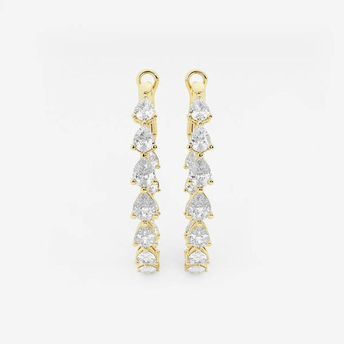Pear Lab Grown Diamond Inside Out Hoop Earrings