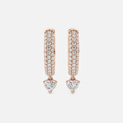 Heart Lab Grown Diamond Huggie Hoop Earrings