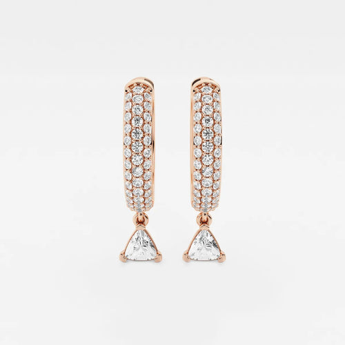 Trillion Lab Grown Diamond Huggie Hoop Earrings