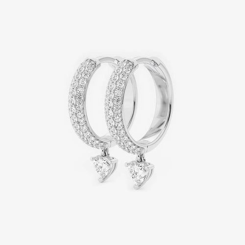 Heart Lab Grown Diamond Huggie Hoop Earrings