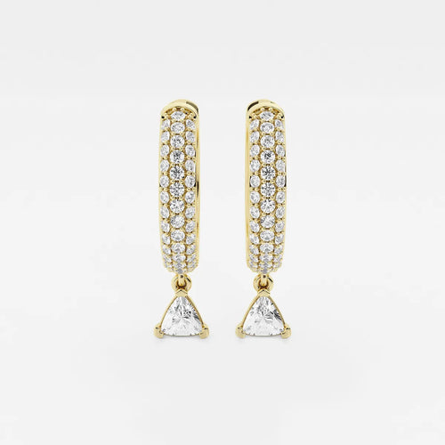 Trillion Lab Grown Diamond Huggie Hoop Earrings