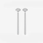 Round Lab Grown Diamond Hinged Graduated Drop Earrings