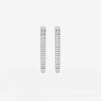 Round Lab Grown Diamond Paper Clip Hoop Earrings