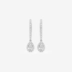 Pear Lab Grown Diamond Halo Drop Earrings