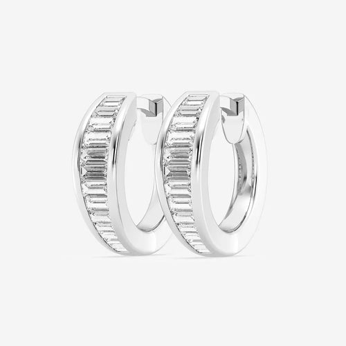 Baguette Lab Grown Diamond Huggie Hoop Earrings