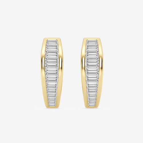 Baguette Lab Grown Diamond Huggie Hoop Earrings