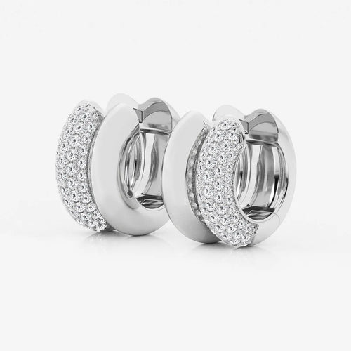 Round Lab Grown Diamond High Polish Double Hoop Earrings