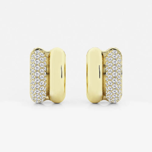 Round Lab Grown Diamond High Polish Double Hoop Earrings