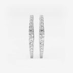 Round Lab Grown Diamond Hoop Earrings