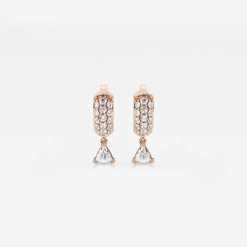 Trillion Lab Grown Diamond Third Piercing Huggie Hoop Earrings