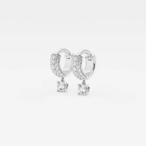 Round Lab Grown Diamond Third Piercing Huggie Hoop Earrings