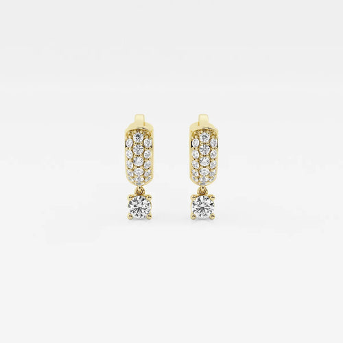 Round Lab Grown Diamond Third Piercing Huggie Hoop Earrings