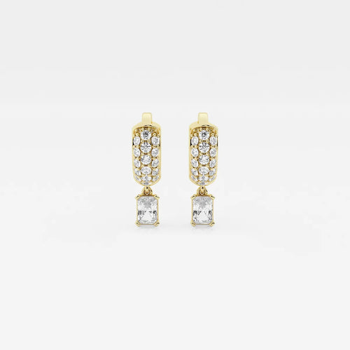 Radiant Lab Grown Diamond Third Piercing Huggie Hoop Earrings