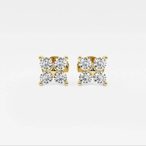 Round Lab Grown Diamond Four-Stone Earrings