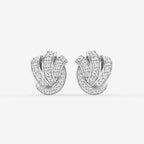 Round Lab Grown Diamond Pave Knot Stud Earrings