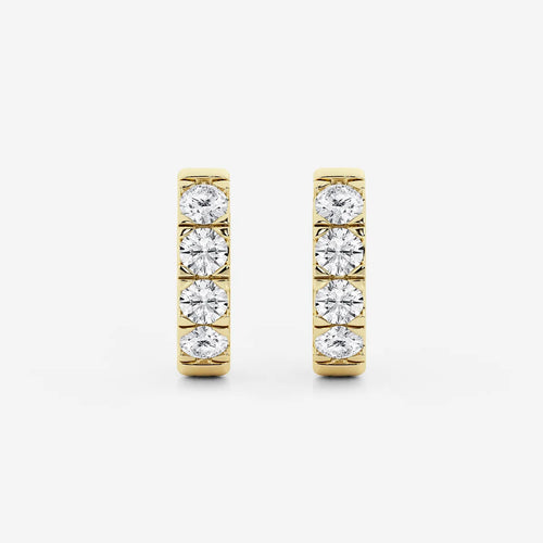 Round Lab Grown Diamond Hoop Earrings