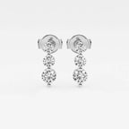 Round Lab Grown Diamond Three-Stone Drop Earrings