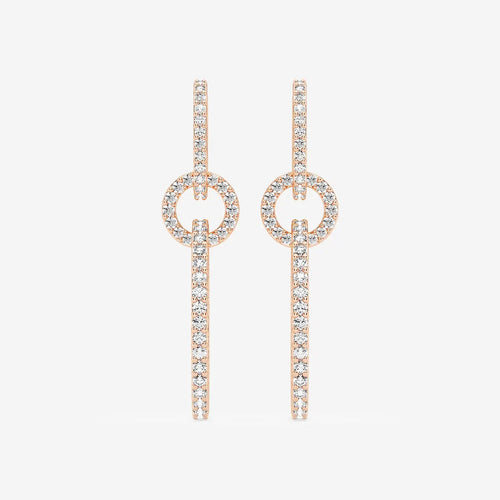 Round Lab Grown Diamond Twisted Drop Earrings