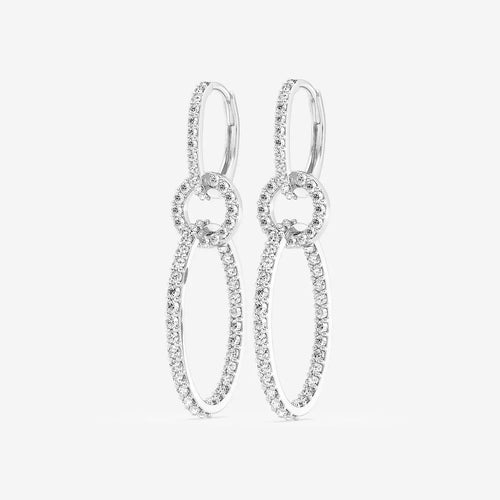 Round Lab Grown Diamond Twisted Drop Earrings