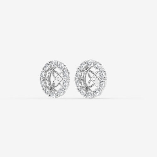Oval Lab Grown Diamond Halo Earring Jackets