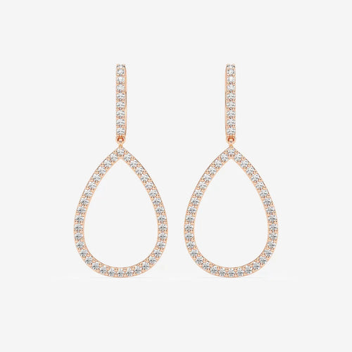 Round Lab Grown Diamond Teardrop Earrings