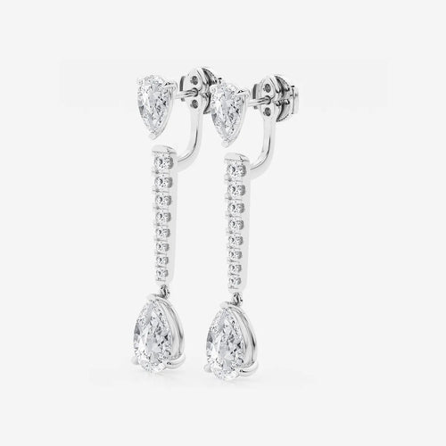 Pear Lab Grown Diamond Drop Earrings