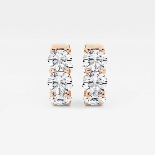Round Lab Grown Diamond Huggie Hoop Earrings