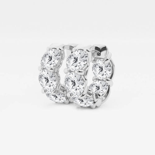 Round Lab Grown Diamond Huggie Hoop Earrings