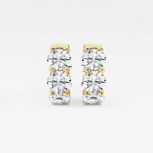 Round Lab Grown Diamond Huggie Hoop Earrings
