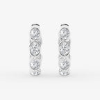 Oval Lab Grown Diamond Huggie Hoop Earrings