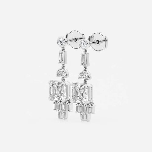 Asscher Lab Grown Diamond Drop Earrings