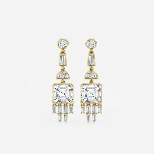 Asscher Lab Grown Diamond Drop Earrings