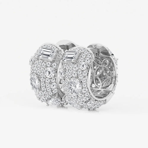 Multi-Shape Lab Grown Diamond Pave Scatter Hoop Earrings