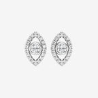 Round Lab Grown Diamond Evil Eye Earrings