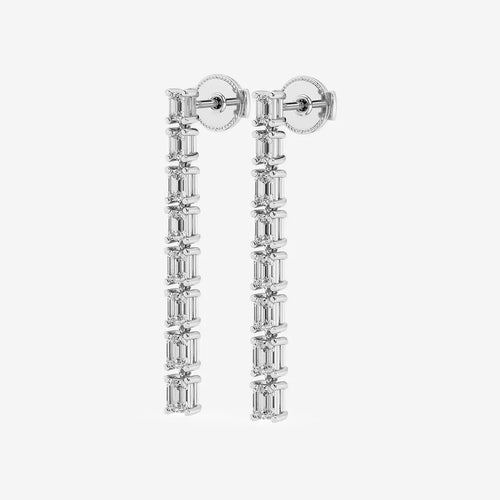 Emerald Lab Grown Diamond Graduated Dangle Earrings