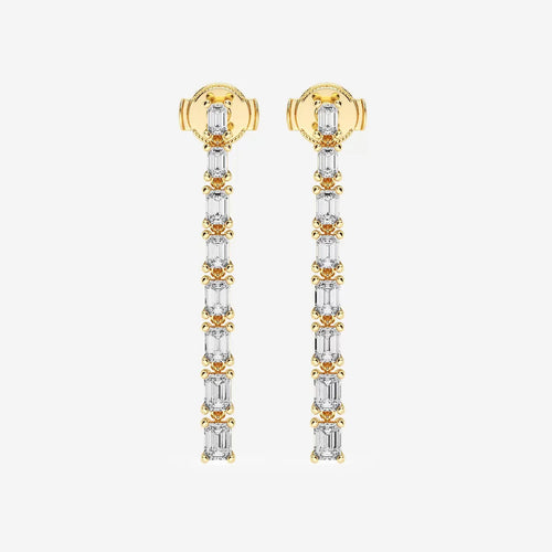 Emerald Lab Grown Diamond Graduated Dangle Earrings