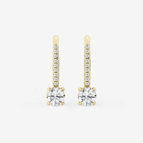 Round Lab Grown Diamond Hidden Halo Earrings