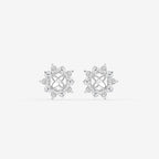 Round and Pear Lab Grown Diamond Alternating Halo Earring Jackets