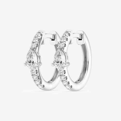 Pear Lab Grown Diamond Petite Huggie Hoop Earrings