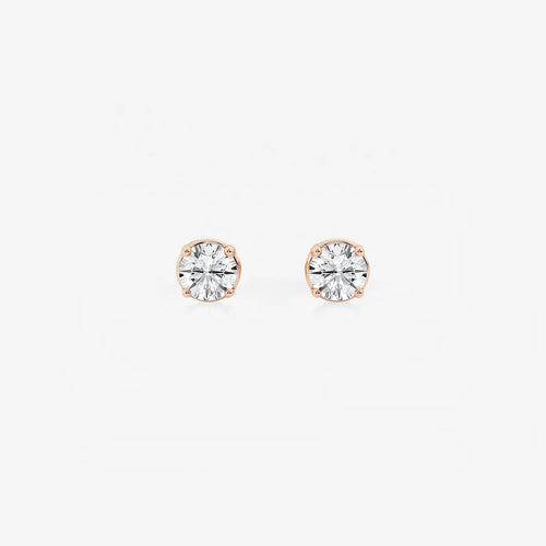 Round Colorless (E-F) Lab Grown Diamond Certified Stud Earrings