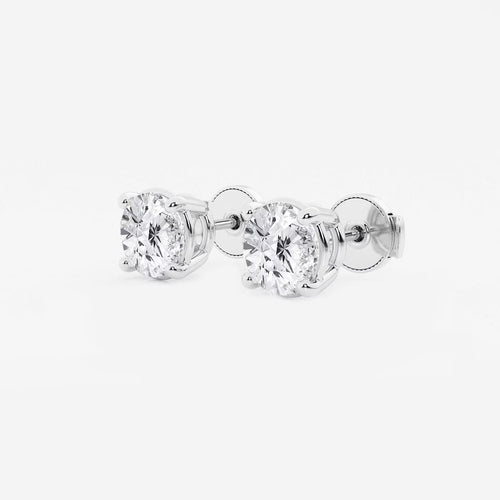 Round Colorless (E-F) Lab Grown Diamond Certified Stud Earrings