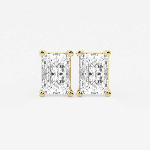 Radiant Lab Grown Diamond Four Prong Stud Earrings