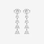 Round Lab Grown Diamond Graduated Dangle Earrings