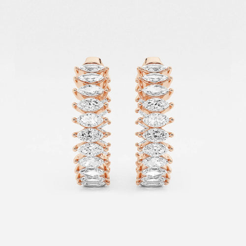Marquise Lab Grown Diamond Inside Out Hoop Earrings