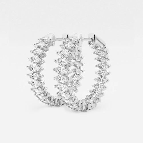 Marquise Lab Grown Diamond Inside Out Hoop Earrings