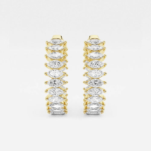 Marquise Lab Grown Diamond Inside Out Hoop Earrings