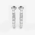 Emerald Lab Grown Diamond Inside Out J Hoop Earrings